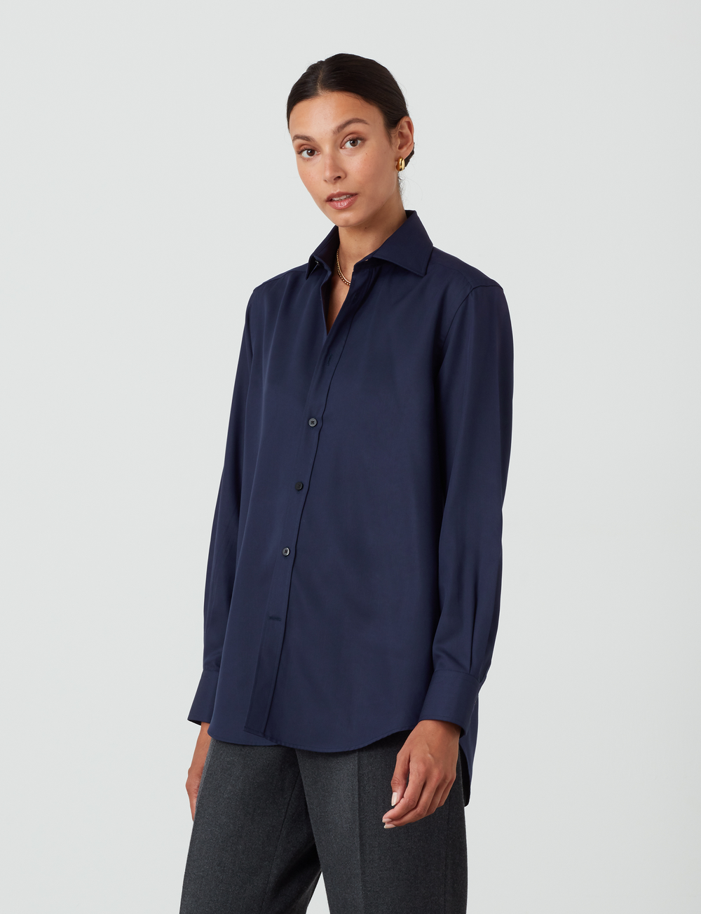 The Boyfriend: Tencel™ Lyocell, Navy Blue