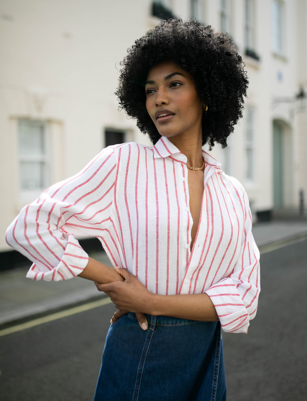 The Boyfriend: Linen, Red Stripe