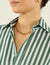 The Boyfriend: Tencel, Forest Green Stripe