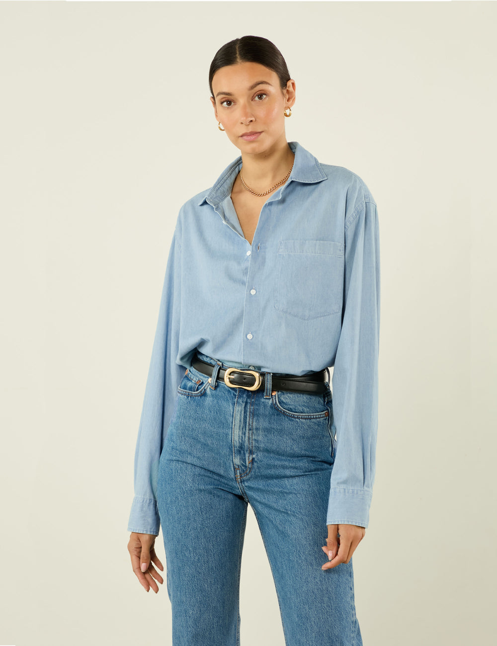 The Oversized: Chambray, Light Blue