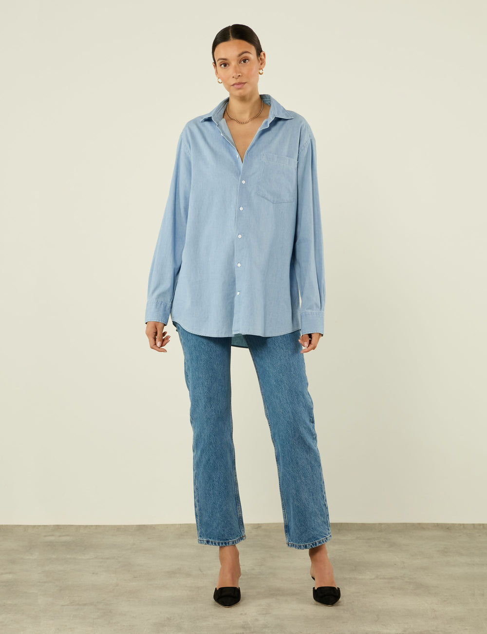 The Oversized: Chambray, Light Blue