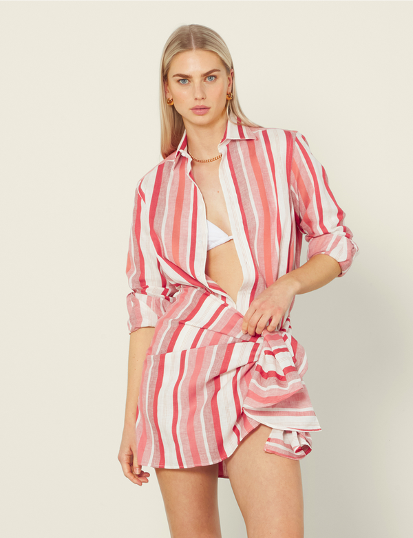 The Sarong: Weave, Red Multistripe