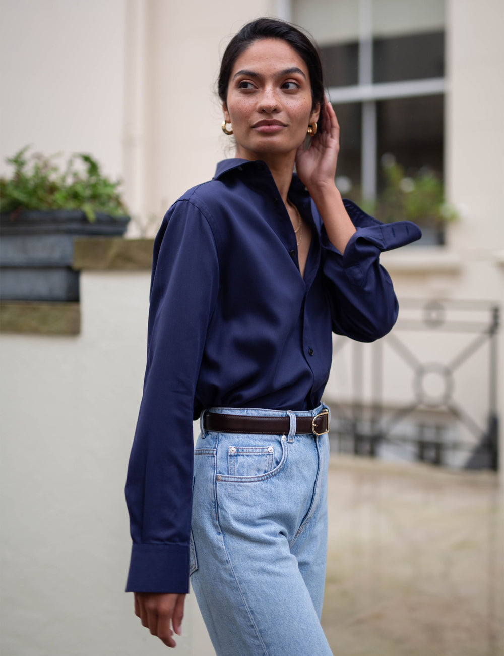 The Boyfriend: Tencel™ Lyocell, Navy Blue