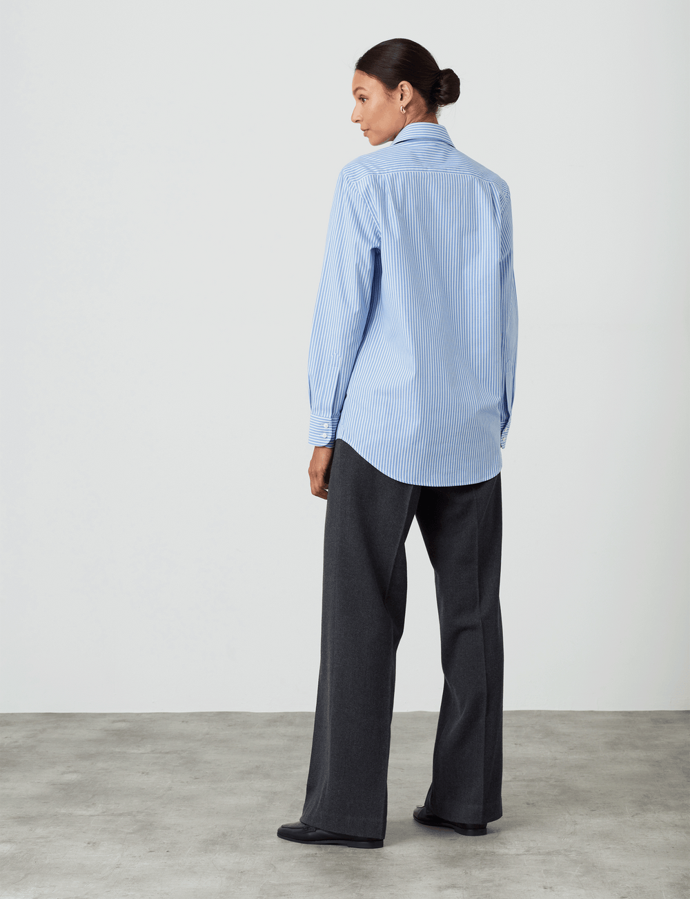 The Boyfriend: Fine Poplin, Inverted Pinstripe