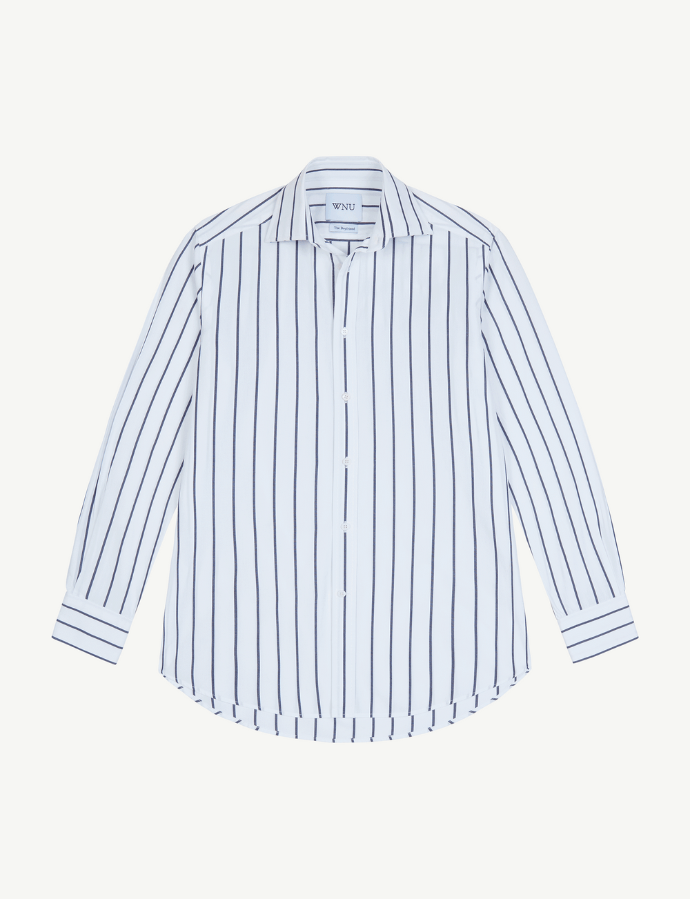 The Boyfriend: Fine Poplin, Midnight Blue Stripe