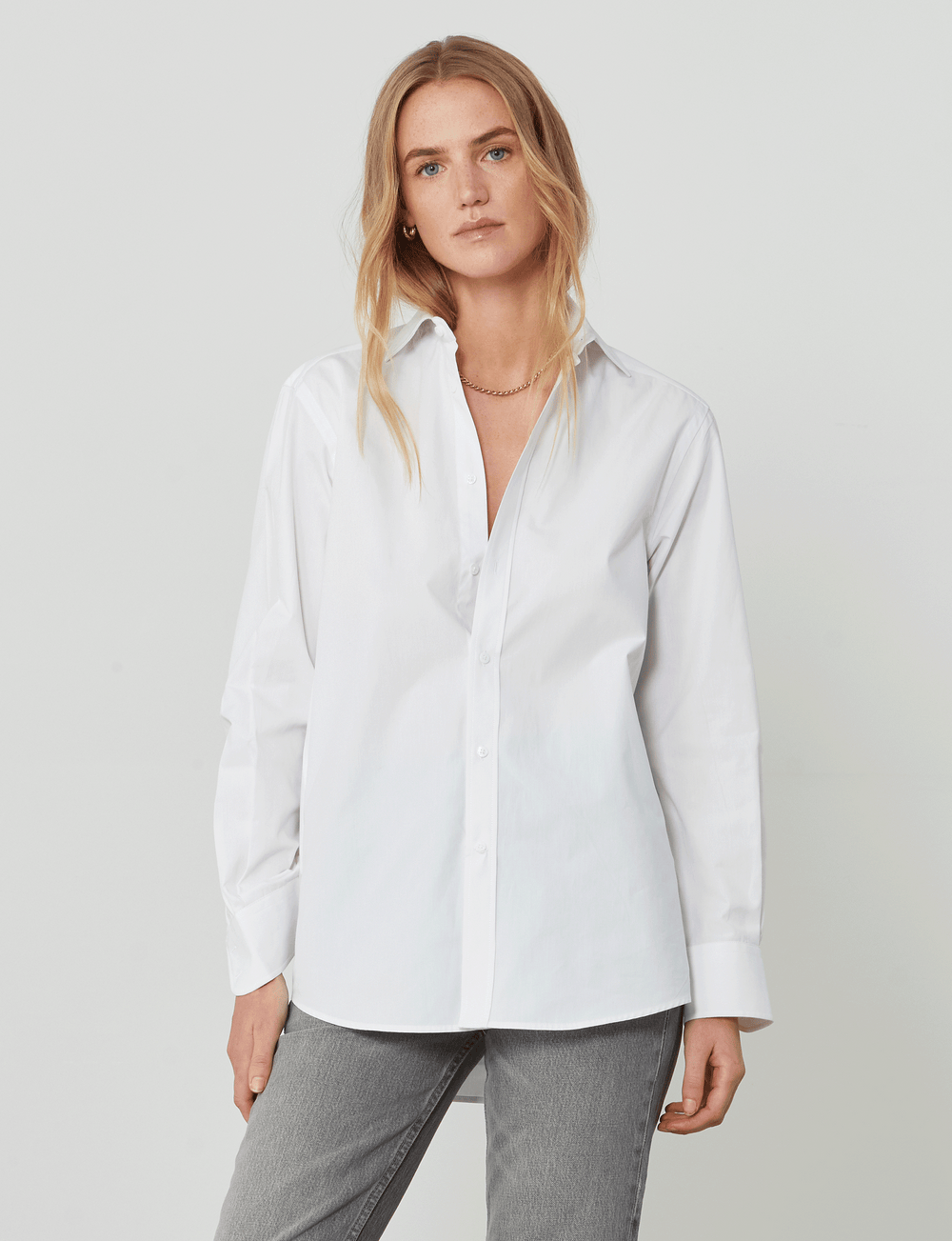 The Boyfriend: Fine Poplin, White