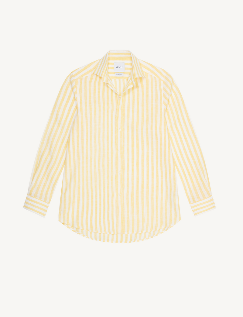 The Boyfriend: Linen, Sunshine Yellow Stripe – With Nothing Underneath