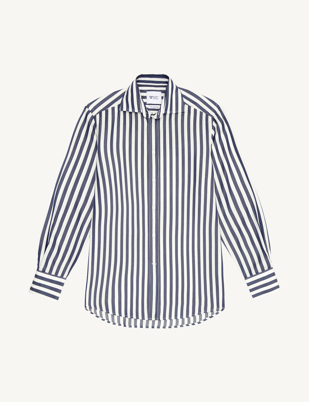 The Boyfriend: Tencel™ Lyocell, Navy Blue Stripe