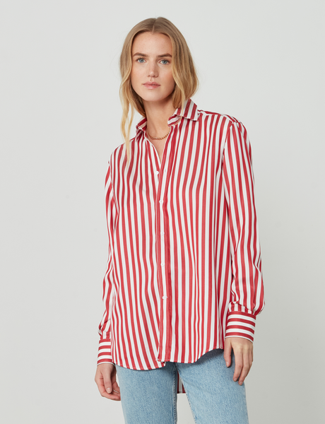 The Boyfriend: Tencel, Maple Red Stripe – With Nothing Underneath