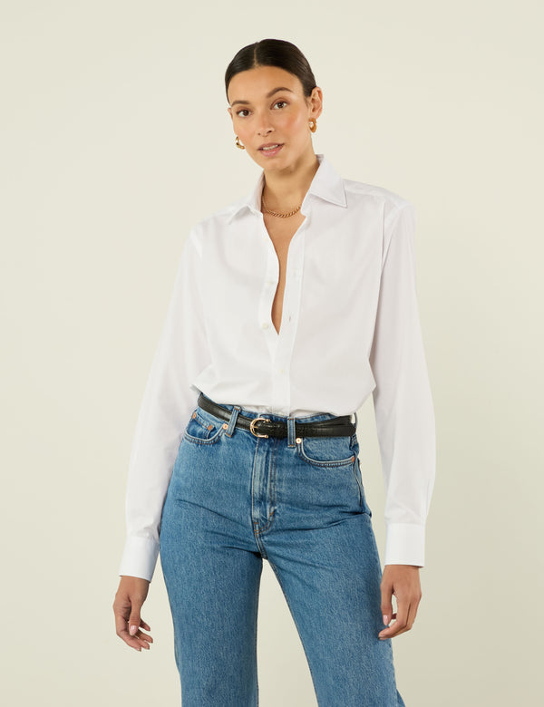 The Boyfriend: Fine Poplin, White