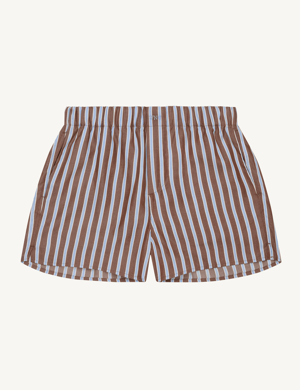 The Boxer: Tencel™ Lyocell, Mocha Multi Stripe