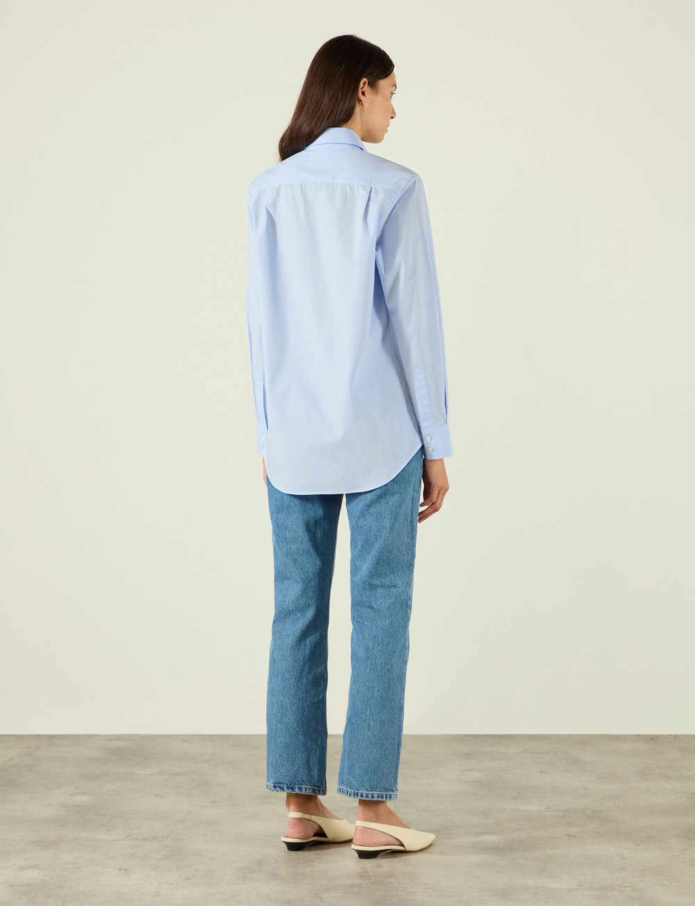 The Boyfriend: Fine Poplin, Steel Blue