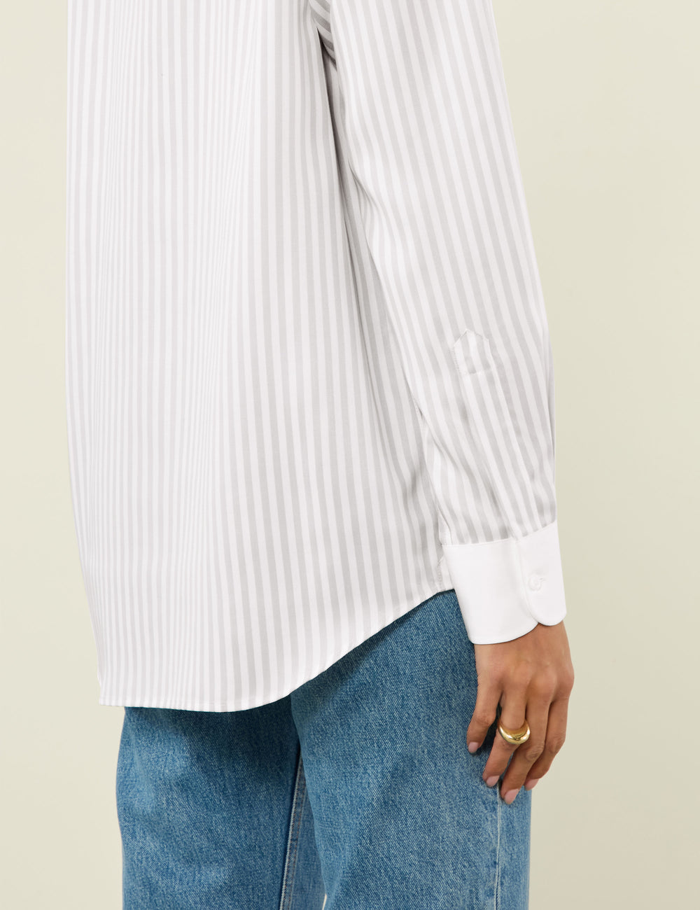 The Boyfriend Contrast: Tencel™ Lyocell, Silver Stripe