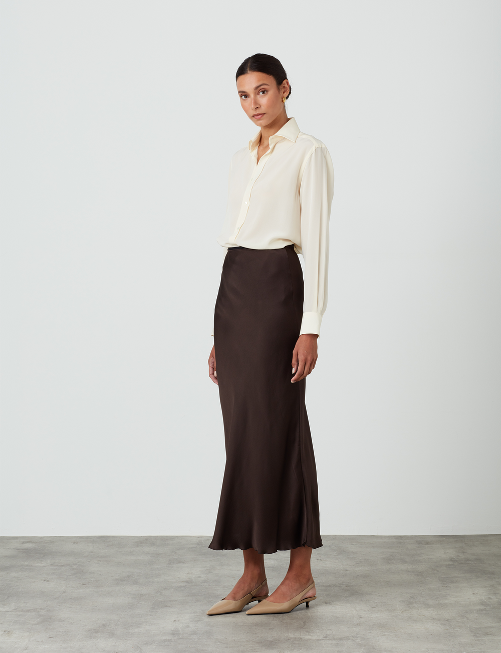 The Boyfriend: Silk Crepe de Chine, Cream