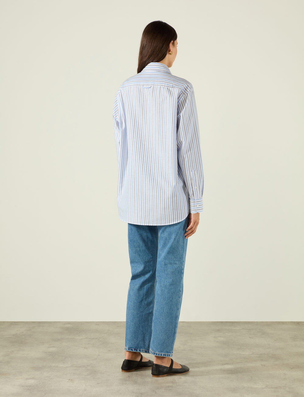 The Oversized: Oxford, Blue and Navy Stripe