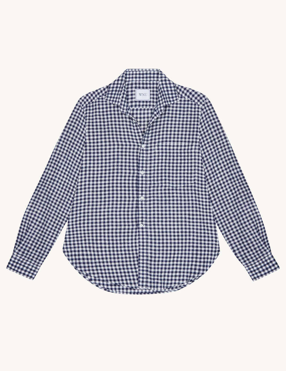 The Classic: Linen, Navy Blue Gingham