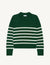 Devon Jumper: Cotton, Green and White Stripe