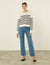 Devon Jumper: Cotton, Navy Stripe