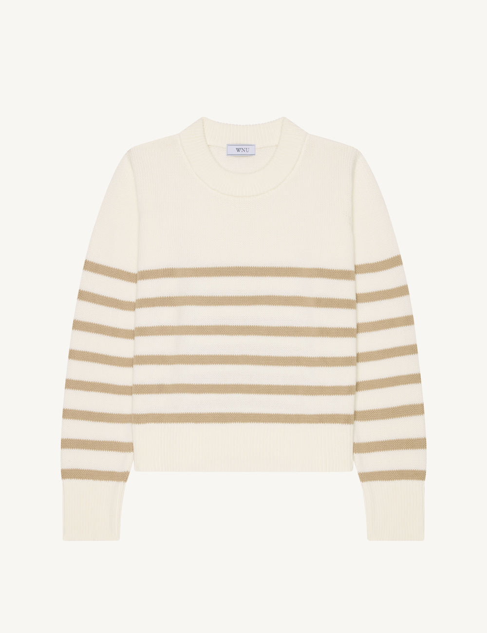 Devon Jumper: Cotton, Latte Stripe