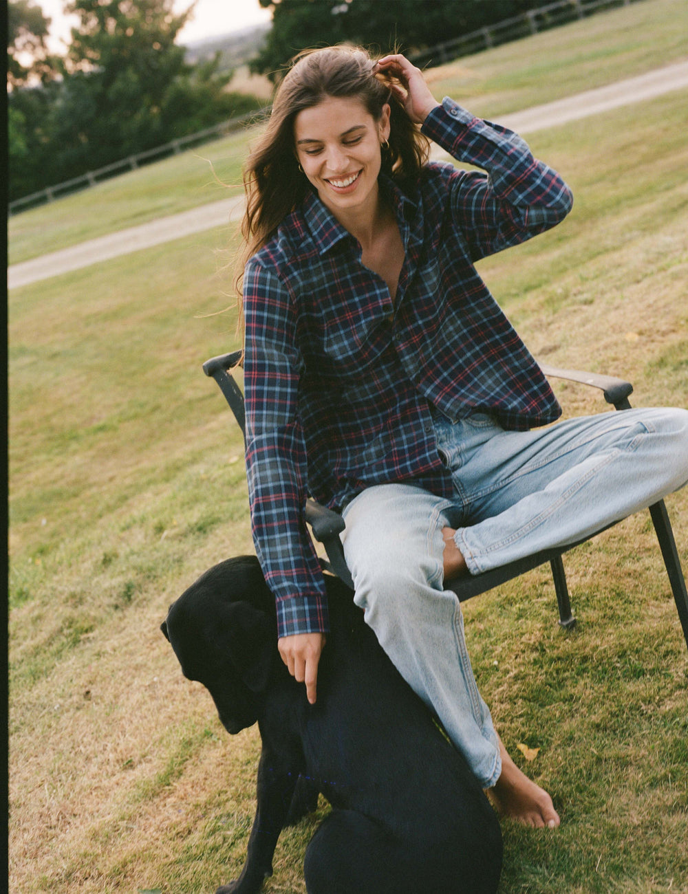 The Classic: Fine Brushed, Blue and Red Plaid