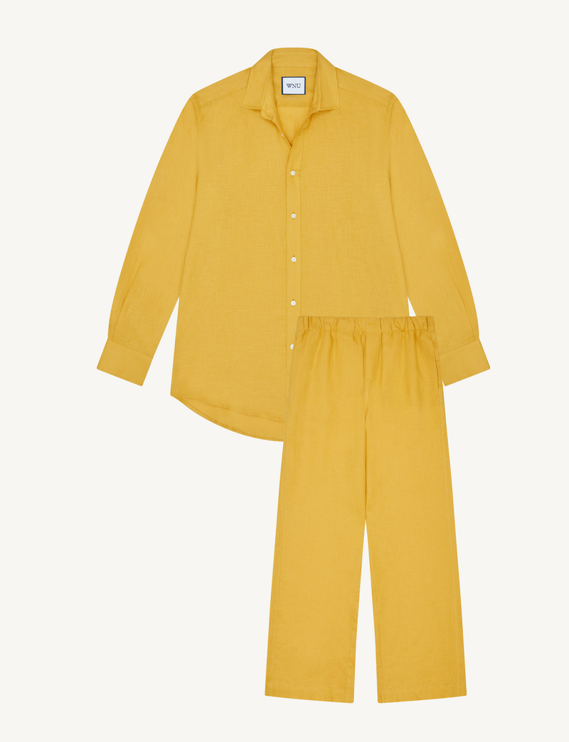 The Palazzo Set: Linen, Mustard Yellow