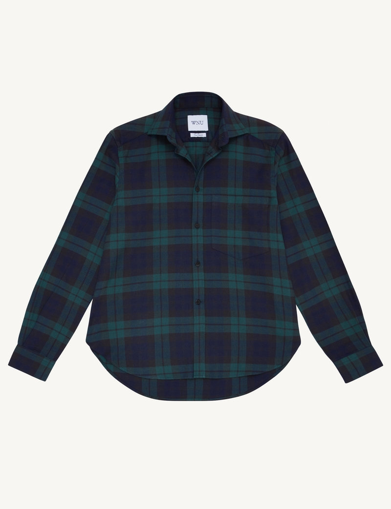 The Classic: Fine Brushed, Heritage Green Plaid – With Nothing Underneath