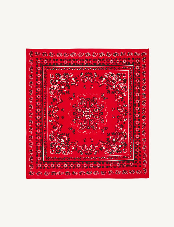 Neckerchief: Cotton, Red Paisley