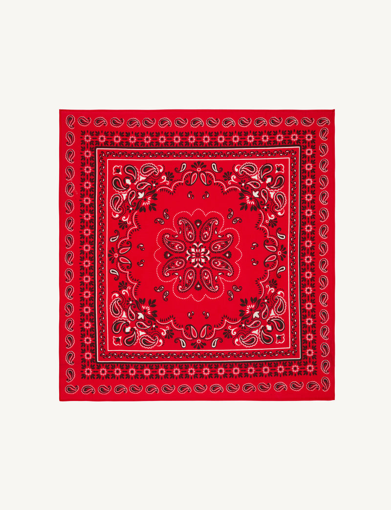 Neckerchief: Cotton, Red Paisley