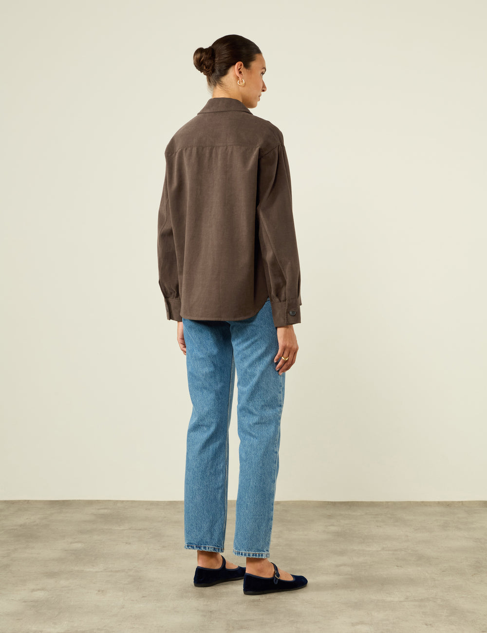 Stow Overshirt: Brushed Twill, Mocha