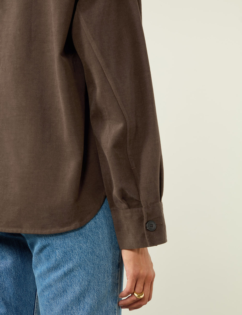 Stow Overshirt: Brushed Twill, Mocha