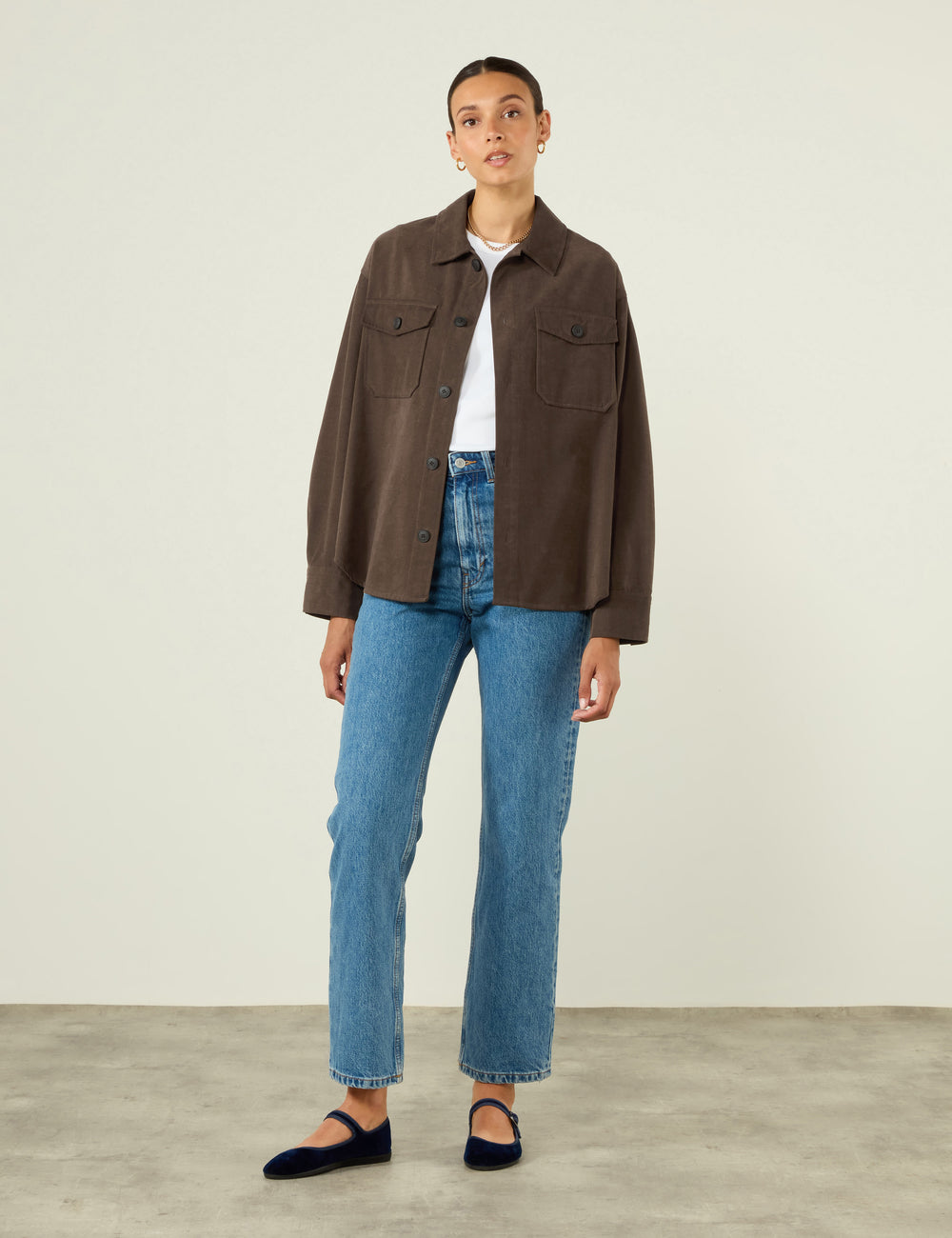 Overshirt: Brushed Twill, Mocha