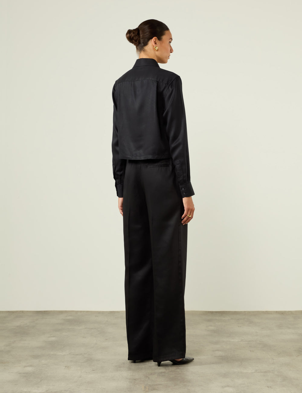 Rampling Trouser: Tencel Satin, Black