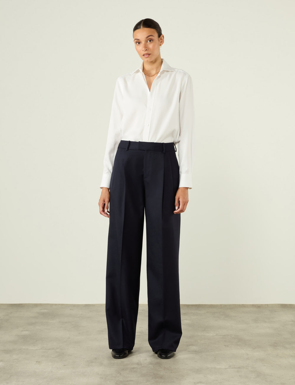 Rampling Trouser: Wool, Navy Blue