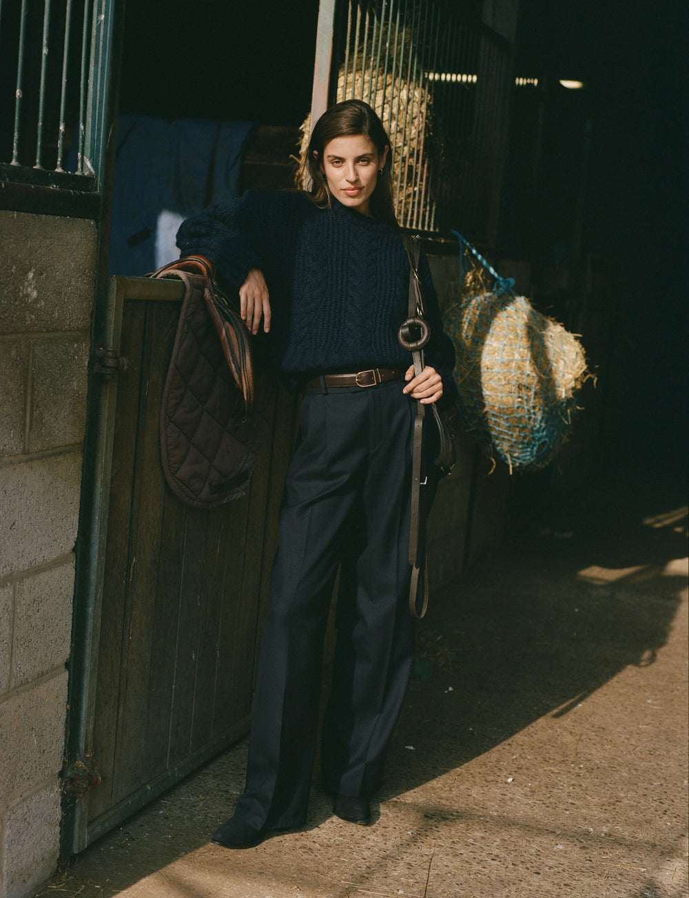 Rampling Trouser: Wool, Navy Blue