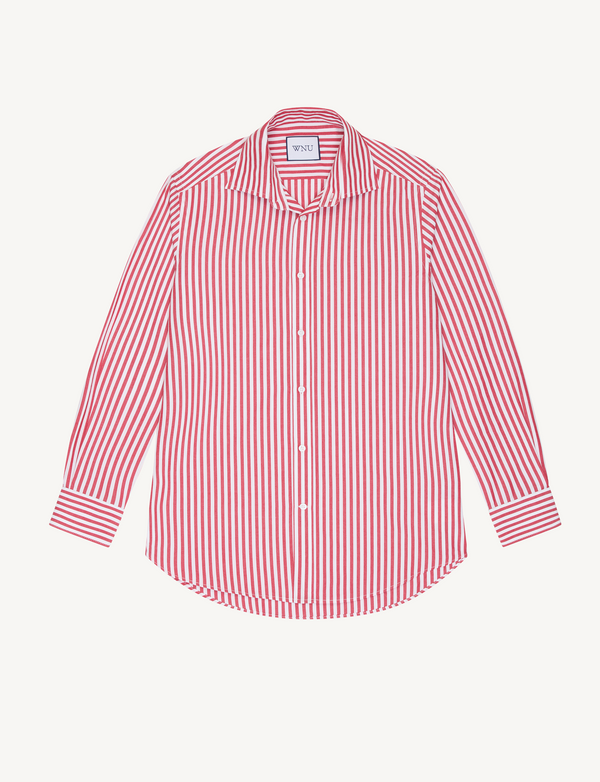 The Boyfriend: Fine Poplin, Red Stripe