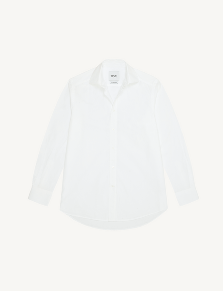 WNU Women's White Poplin Boyfriend Shirt | With Nothing Underneath