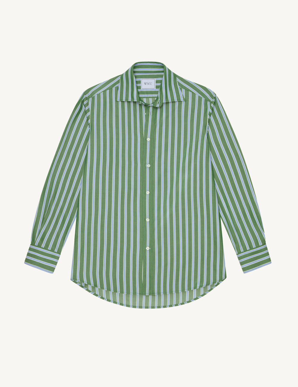 The Boyfriend: Tencel, Green Multi Stripe