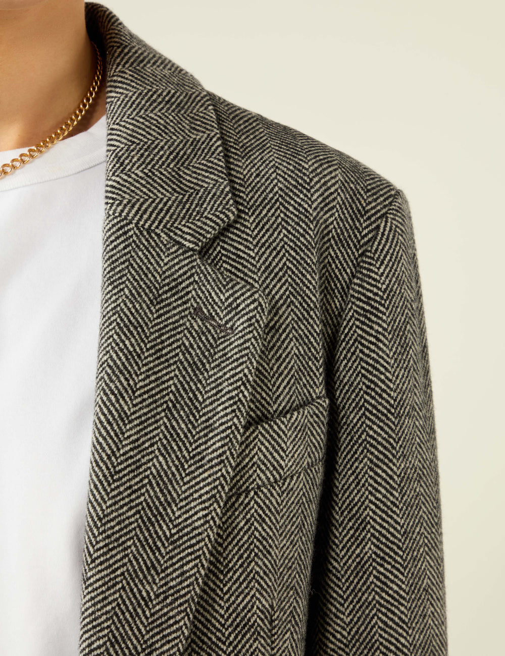 Hutton Blazer: Wool, Grey Herringbone