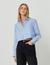 The Cropped: Fine Poplin, Inverted Pinstripe