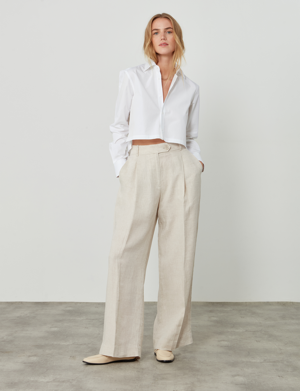 The Cropped: Poplin, White