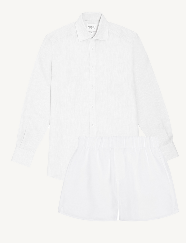 CO-ORD SET: LINEN, WHITE