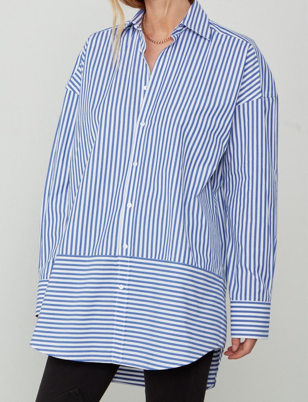 Molly: Fine Poplin, Royal Blue Stripe