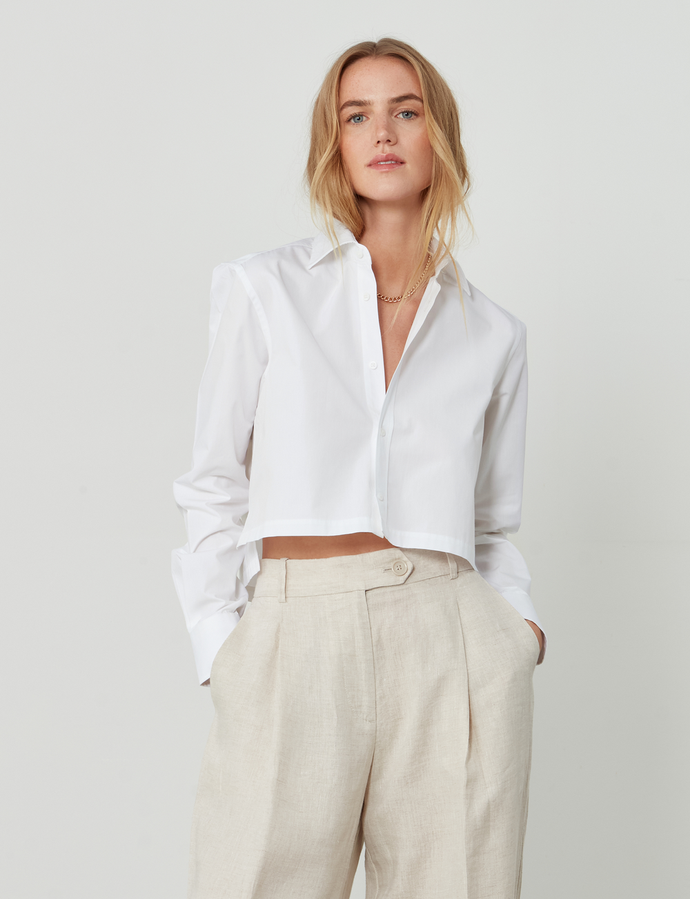 The Cropped: Poplin, White