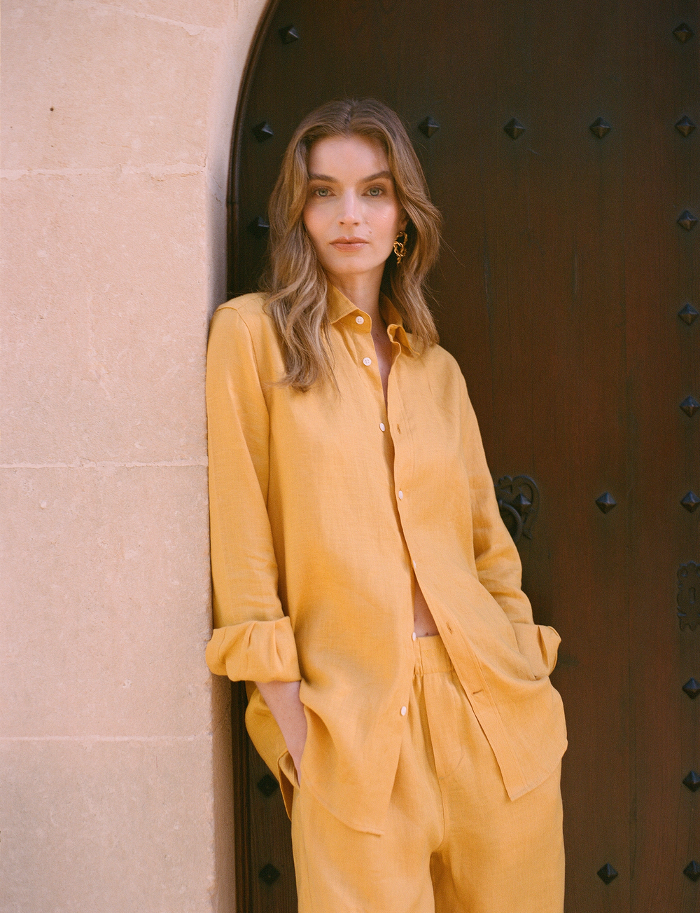 The Boyfriend: Linen, Mustard Yellow