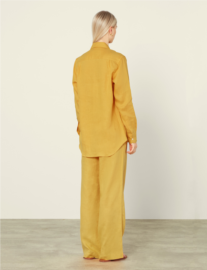 The Palazzo Set: Linen, Mustard Yellow