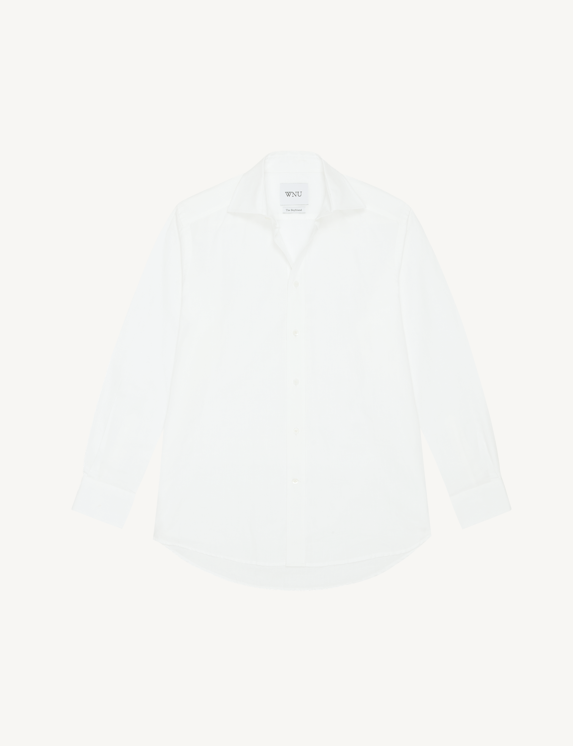 WNU Weave Cotton & Linen White Boyfriend Shirt | With Nothing Underneath