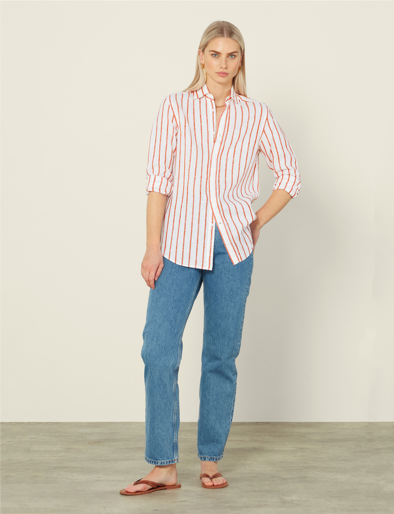 The Boyfriend: Linen, Red Stripe