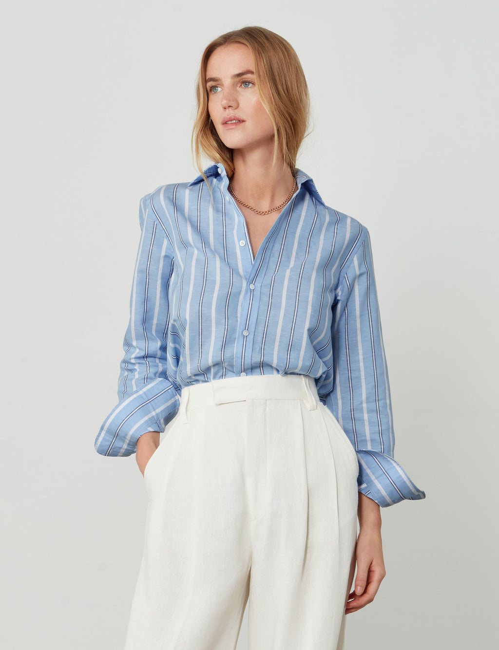 The Boyfriend: Weave, Blue Multistripe – With Nothing Underneath